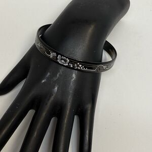 Michaela Frey Team Vintage Floral Art Enamel Bangle Bracelet